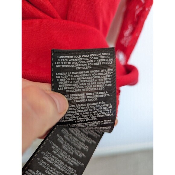 Guess Los Angeles Red Lace Bodycon Dress Small - Picture 11 of 14